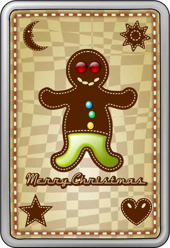 Imagem vetorial de cartÃ£o de Natal biscoito feliz