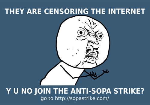 Wektor rysunek z anty SOPA strajk plakat