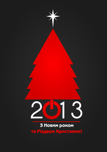 Feliz ano novo 2013 imagem de vetor de cartÃ£o