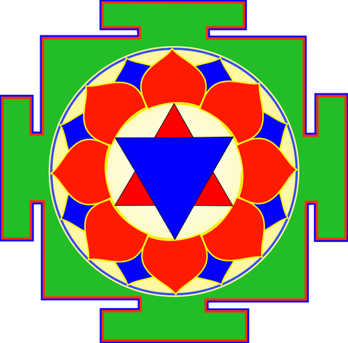 IlustraciÃ³n vectorial de Krishna Yantra