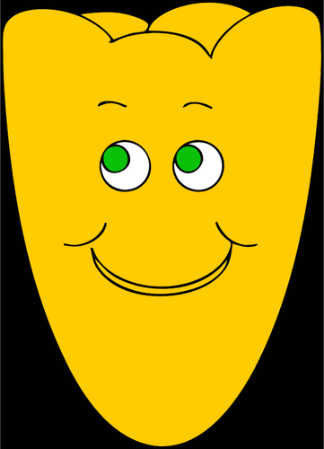 Clip-art vector de flor amarela sorridente