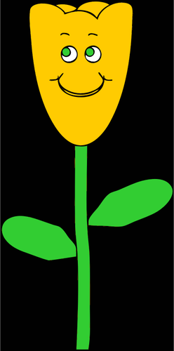 Flor amarilla con la ilustraciÃ³n de vector de sonrisa