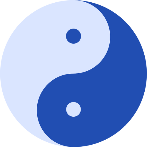 Blauwe Yin en Yang