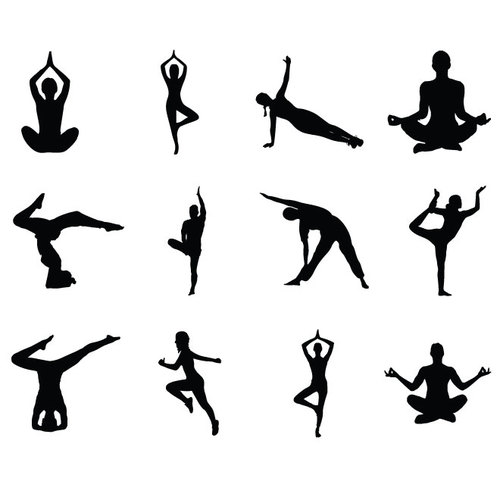 Yoga stÃ¤llningar silhuetter