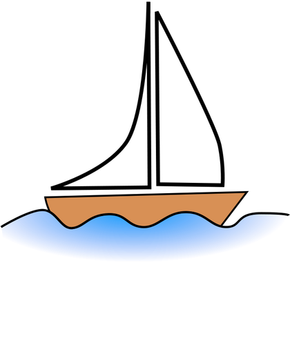 Gambar vektor sederhana perahu