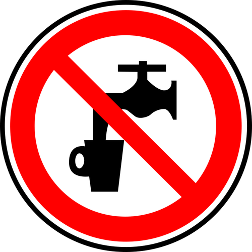 Nie wody pitnej znak zakazu grafika wektorowa