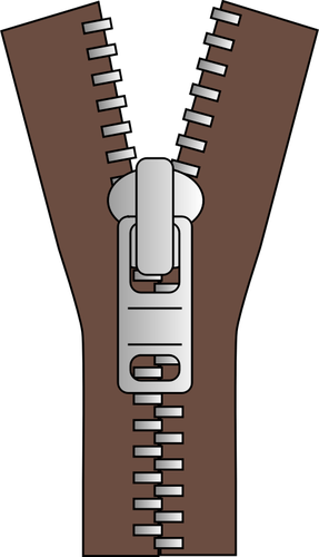 Vector illustration of half un-zipped zipper