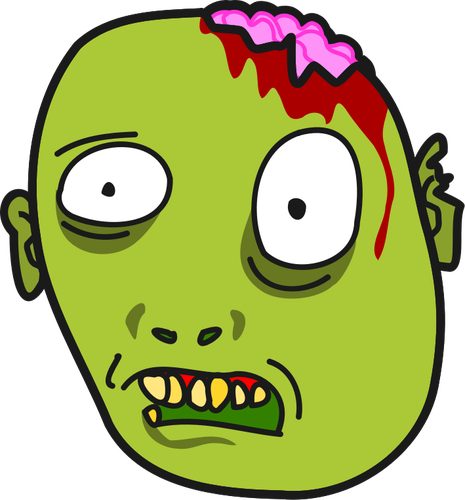 Image vectorielle de zombie avec hÃ©morragie cÃ©rÃ©brale