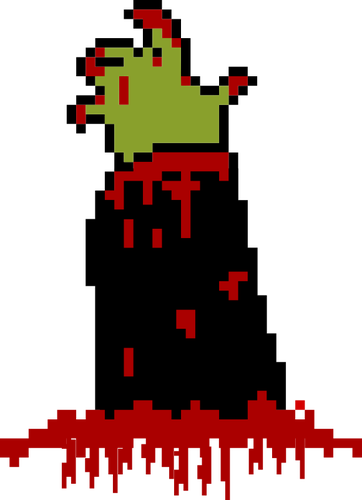 Mano di zombie nel sangue