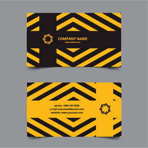 Business card template yellow black