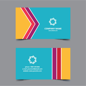 Four colors business card template