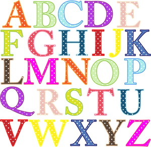 Colorful alphabet uppercase