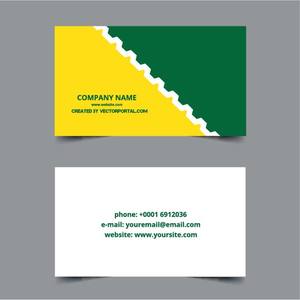 Business card template in yellow and green color