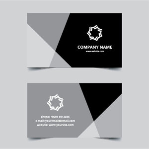 Business card template grey and black