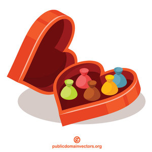 Chocolate box in heart shape