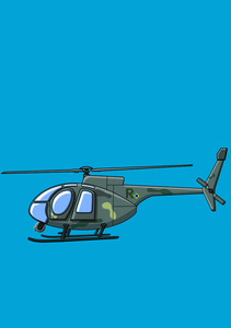 Helicopter in blue sky