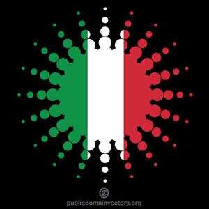 Italian flag halftone shape