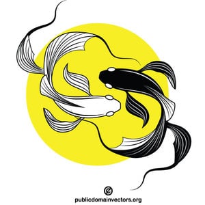 Koi fish silhouette clip art