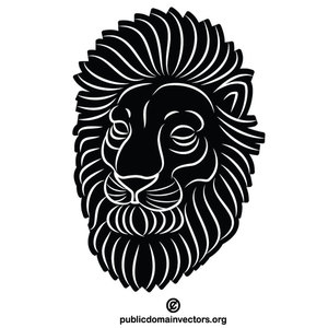 Lion head silhouette clip art