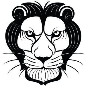 Lion's head vector silhouette