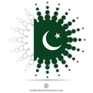 Pakistani flag halftone design element