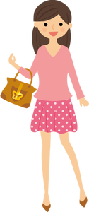 Girl with butterfly purse