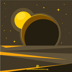 Solar eclipse vector clip art