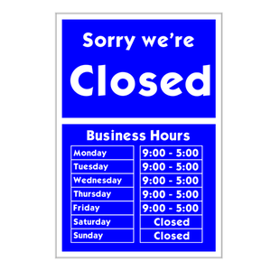 Sorry we are closed vector sign