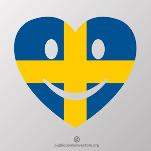 Smiling heart with Swedish flag
