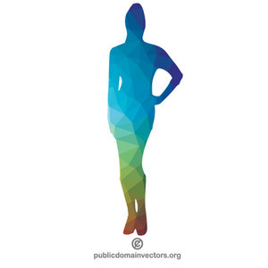Woman posing color silhouette