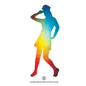 Woman posing colored silhouette